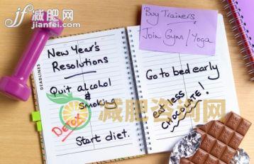 书桌,生活方式,室内,巧克力,哑铃_109735551_Healthy new years resolutions diary_创意图片_Getty Images China